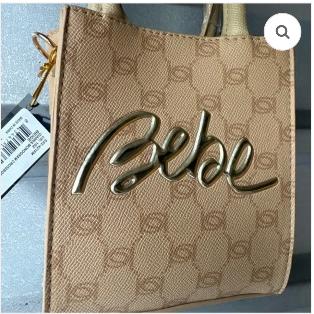 Bebe Gianna Monogram Crossbody Beige NWT - Picture 1 of 6
